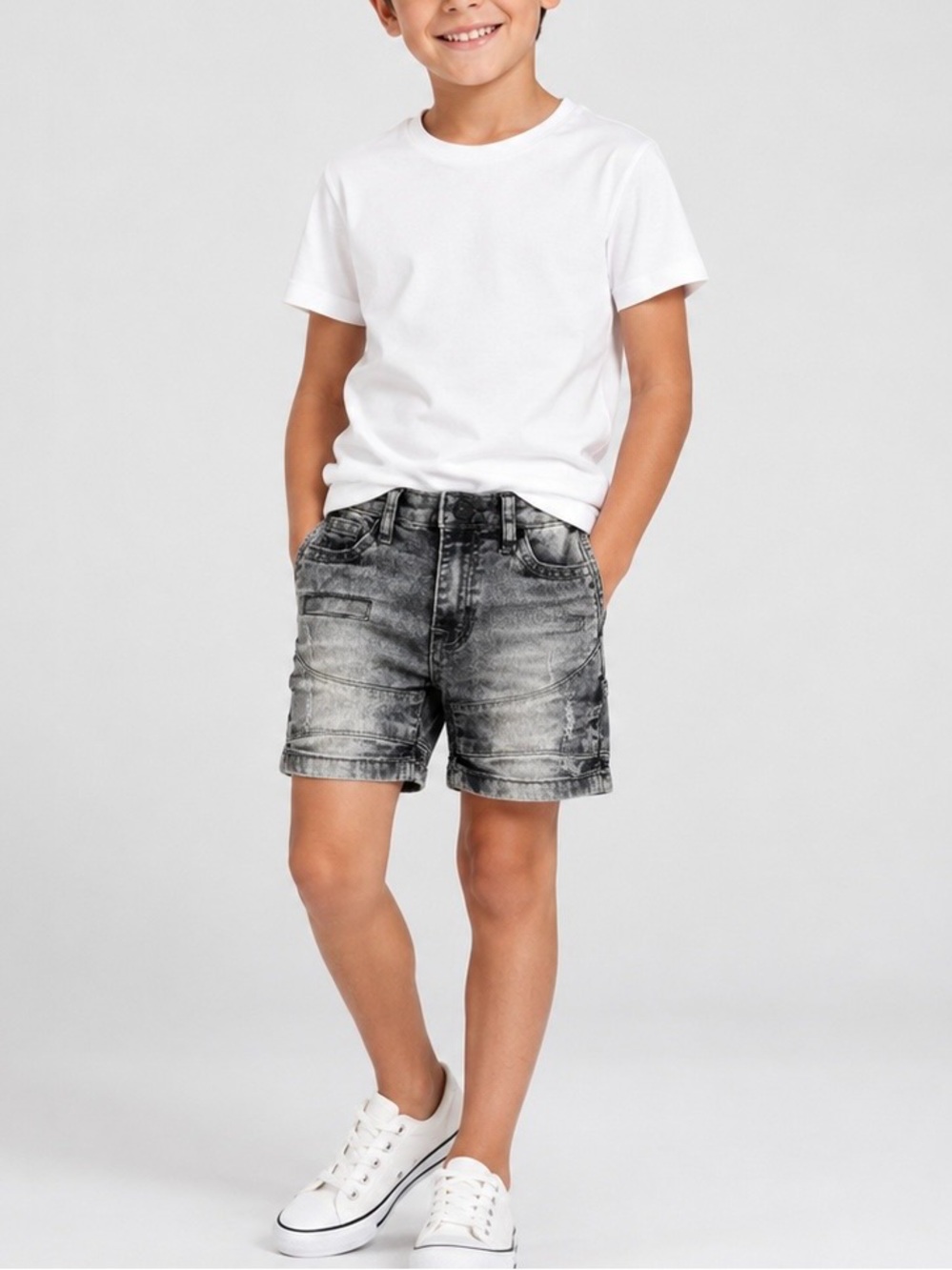 Truth Substance Boys Gray Wash Slim Fit Denim Shorts – NWT